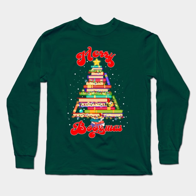 Merry Booxmas-Teachers, Students,Book Lovers, Christmas Long Sleeve T-Shirt by ARTSYVIBES111